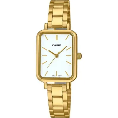Casio Standard Analog Gold Tone Stainless Steel White Dial Quartz LTP-V009G-7E Women's Watch