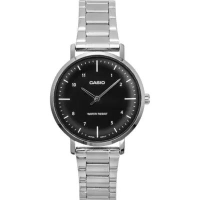 Casio Standard Analog Stainless Steel Black Dial Quartz LTP-VT03D-1B Women's Watch