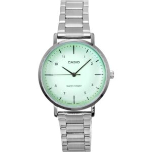 Casio Standard Analog Stainless Steel Mint Green Dial Quartz LTP-VT03D-3B Women's Watch