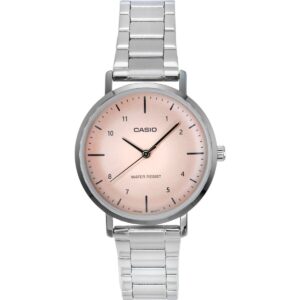 Casio Standard Analog Stainless Steel Salmon Dial Quartz LTP-VT03D-4B Women's Watch