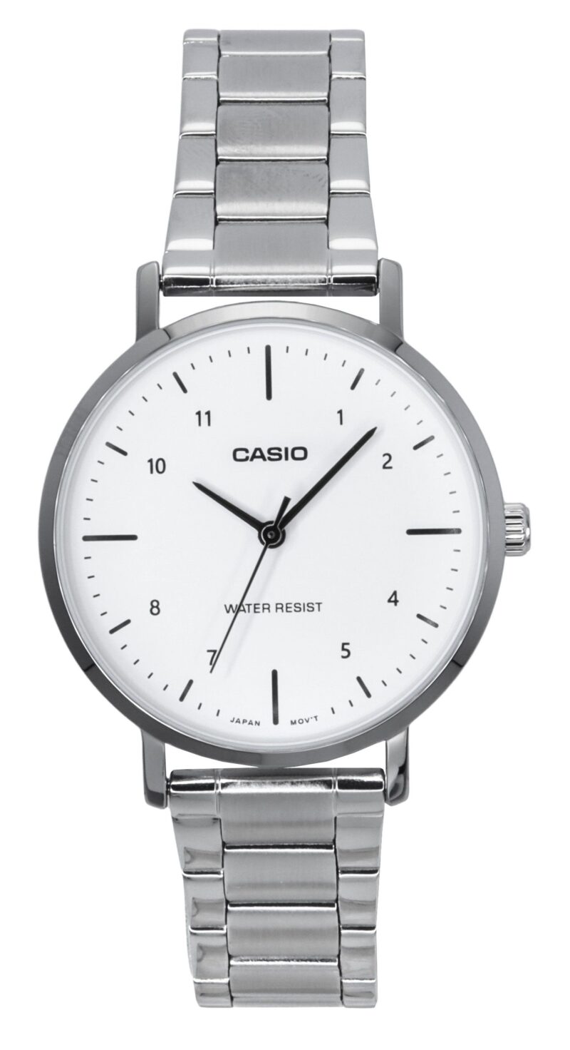 Casio Standard Analog Stainless Steel White Dial Quartz LTP-VT03D-7B Women's Watch