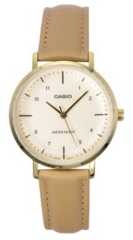 Casio Standard Analog Leather Strap Salmon Dial Quartz LTP-VT03GL-4B Women's Watch