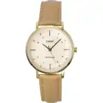 Casio Standard Analog Leather Strap Salmon Dial Quartz LTP-VT03GL-4B Women's Watch