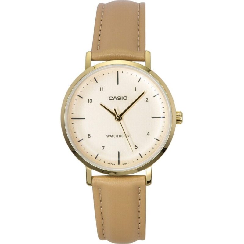 Casio Standard Analog Leather Strap Salmon Dial Quartz LTP-VT03GL-4B Women's Watch