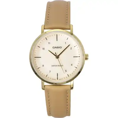 Casio Standard Analog Leather Strap Salmon Dial Quartz LTP-VT03GL-4B Women's Watch