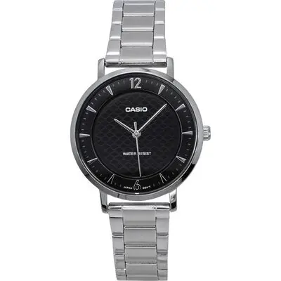 Casio Standard Analog Stainless Steel Black Dial Quartz LTP-VT04D-1A Women's Watch