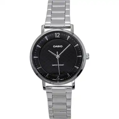 Casio Standard Analog Stainless Steel Black Dial Quartz LTP-VT04D-1A Women's Watch