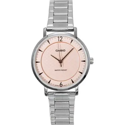 Casio Standard Analog Stainless Steel Salmon Dial Quartz LTP-VT04D-4A Women's Watch
