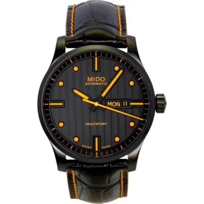 Mido Multifort Special Edition Leather Strap Black Dial Automatic M005.430.36.051.80 100M Men's Watch With Extra Strap