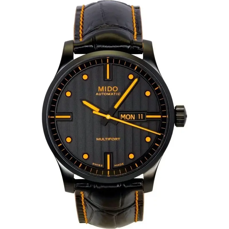 Mido Multifort Special Edition Leather Strap Black Dial Automatic M005.430.36.051.80 100M Men's Watch With Extra Strap Mido Multifort Special Edition Leather Strap Black Dial Automatic M005.430.36.051.80 100M Men's Watch With Extra Strap
