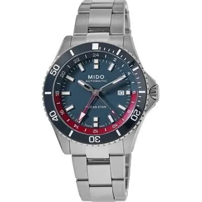Mido Ocean Star GMT Special Edition Blue Dial Automatic Diver's M026.629.11.041.00 200M Men's Watch With Extra Strap