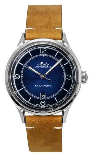 Mido Multifort Patrimony Leather Strap Blue Dial Automatic M040.407.16.040.00 Men's Watch