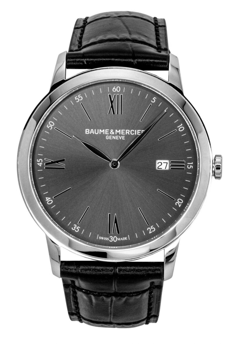 Baume & Mercier Classima Leather Strap Black Dial Quartz M0A10416 Men's Watch