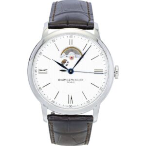 Baume & Mercier Classima Leather Strap Open Heart Silver Dial Automatic M0A10524 Men's Watch
