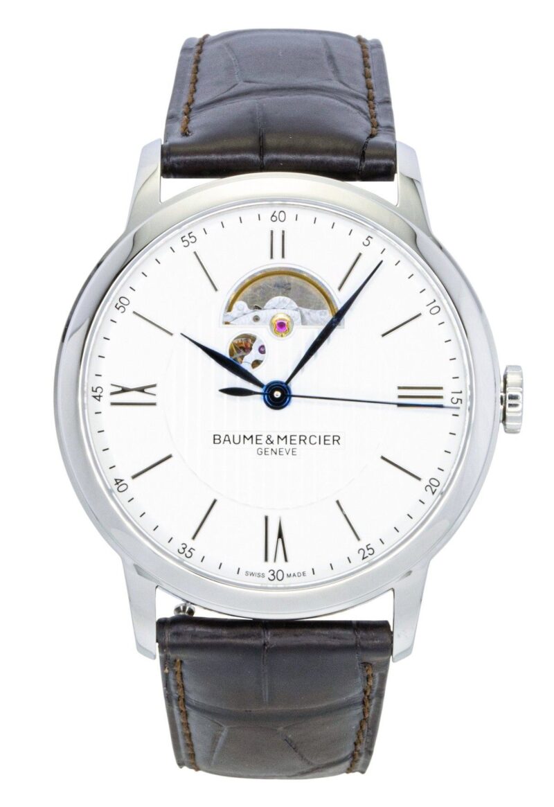 Baume & Mercier Classima Leather Strap Open Heart Silver Dial Automatic M0A10524 Men's Watch Baume & Mercier Classima Leather Strap Open Heart Silver Dial Automatic M0A10524 Men's Watch