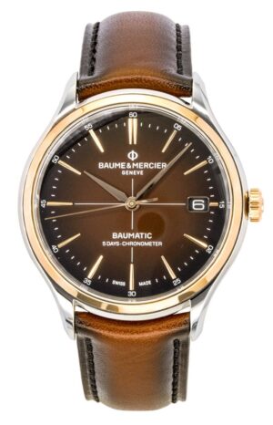 Baume & Mercier Clifton Leather Strap Brown Dial Automatic M0A10713 Men's Watch