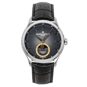 Baume & Mercier Clifton Leather Strap Moon phase Black Dial Automatic M0A10758 Men's Watch