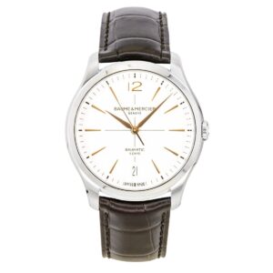 Baume & Mercier Clifton Leather Strap Off White Dial Automatic M0A10773 Men's Watch