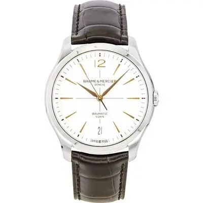 Baume & Mercier Clifton Leather Strap Off White Dial Automatic M0A10773 Men's Watch