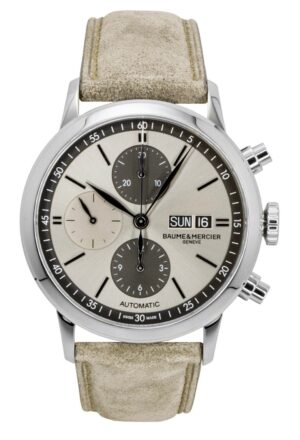 Baume & Mercier Classima Chronograph Leather Strap Beige Dial Automatic M0A10782 Men's Watch