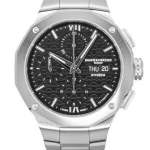 Baume & Mercier Riviera Chronograph Stainless Steel Black Dial Automatic M0A10825 100M Men's Watch