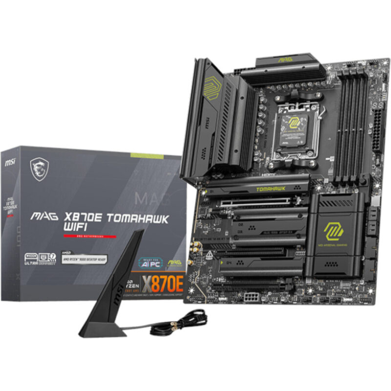 MAGX870ETOMAHAWKWIFI_MSI-X870E-TOMHWK-WIFI-AM5-ATX-4X-DDR5_wr_01 MSI MAG X870E TOMAHAWK WIFI AM5 ATX DDR5 Gaming Motherboard