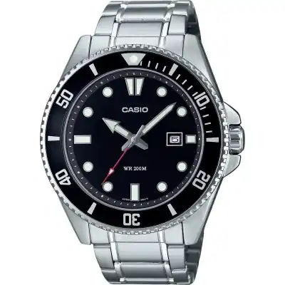 Casio Standard Analog Stainless Steel Black Dial Quartz MDV-107D-1A1 200M Men's Watch