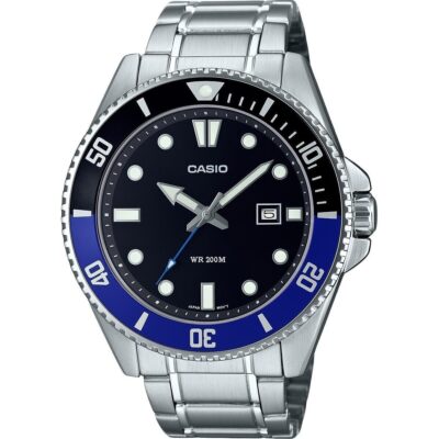 Casio Standard Analog Stainless Steel Black Dial Quartz MDV-107D-1A2 200M Men's Watch
