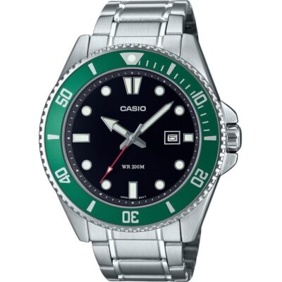 Casio Standard Analog Stainless Steel Black Dial Quartz MDV-107D-3 200M Men's Watch