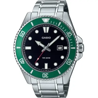 Casio Standard Analog Stainless Steel Black Dial Quartz MDV-107D-3 200M Men's Watch