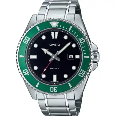 Casio Standard Analog Stainless Steel Black Dial Quartz MDV-107D-3 200M Men's Watch