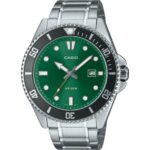 Casio Standard Analog Stainless Steel Green Dial Quartz MDV-107D-3A2V 200M Men's Watch
