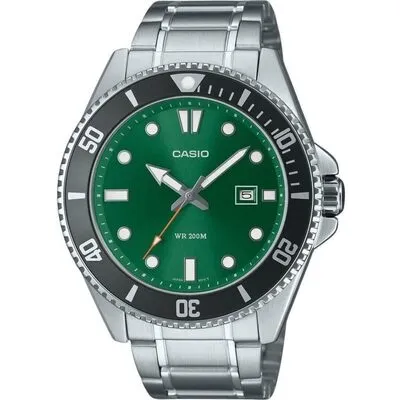 Casio Standard Analog Stainless Steel Green Dial Quartz MDV-107D-3A2V 200M Men's Watch