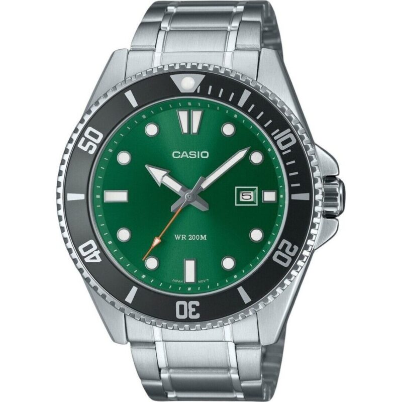 Casio Standard Analog Stainless Steel Green Dial Quartz MDV-107D-3A2V 200M Men's Watch