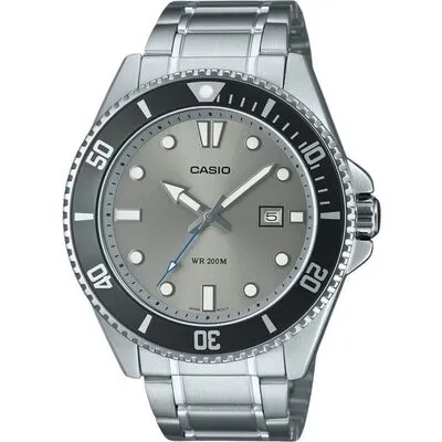 Casio Standard Analog Stainless Steel Grey Dial Quartz MDV-107D-8AV 200M Men's Watch