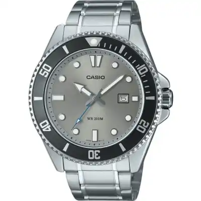 Casio Standard Analog Stainless Steel Grey Dial Quartz MDV-107D-8AV 200M Men's Watch