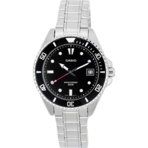 Casio Standard Analog Stainless Steel Black Dial Quartz MDV-10D-1A1 Men's Watch