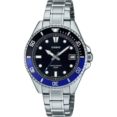 Casio Standard Analog Stainless Steel Black Dial Quartz MDV-10D-1A2 Men's Watch