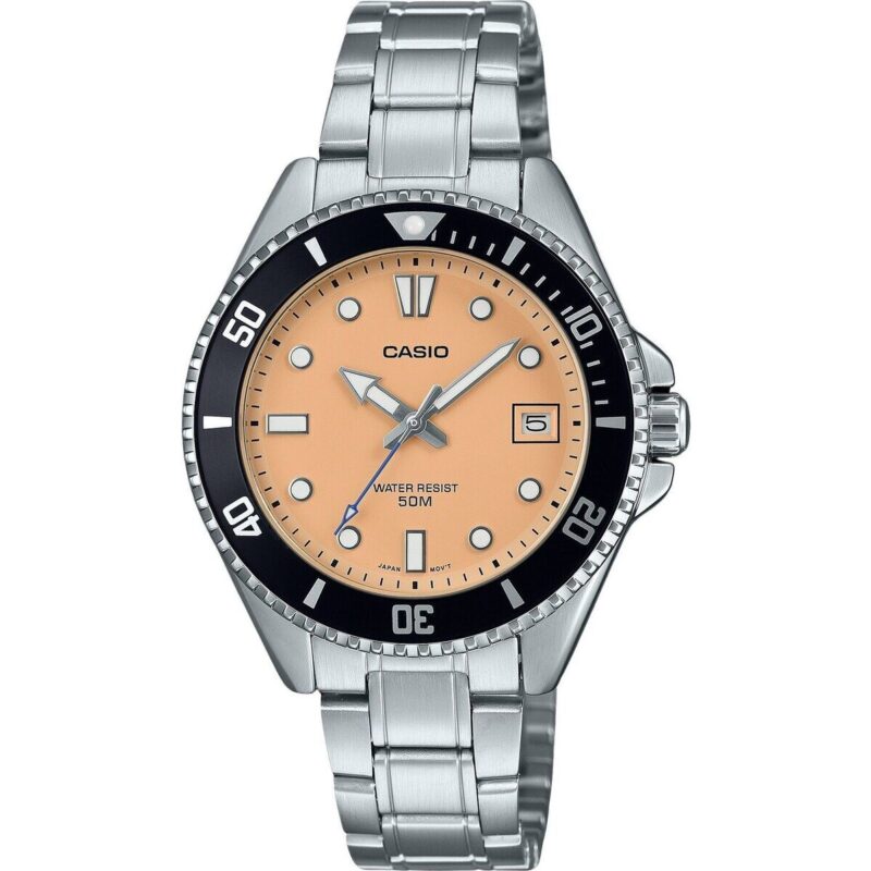 Casio Standard Analog Stainless Steel Salmon Dial Quartz MDV-10D-4A2V Men's Watch