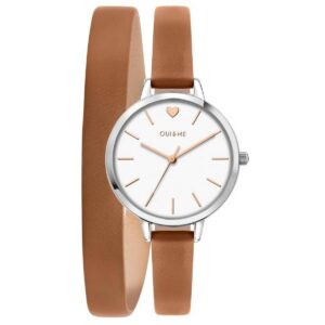 Oui & Me Petite Amourette White Dial Leather Strap Quartz ME010005 Women's Watch