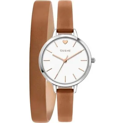 Oui & Me Petite Amourette White Dial Leather Strap Quartz ME010005 Women's Watch