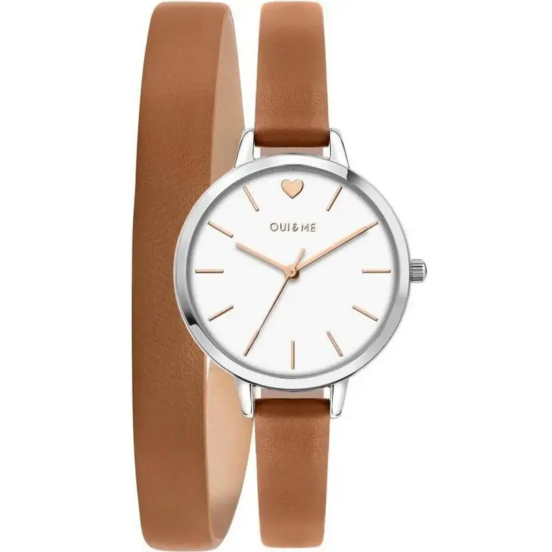 Oui & Me Petite Amourette White Dial Leather Strap Quartz ME010005 Women's Watch