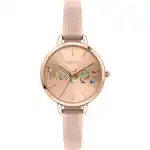 Oui & Me Petite Fleurette Rose Gold Sunray Dial Leather Strap Quartz ME010009 Women's Watch