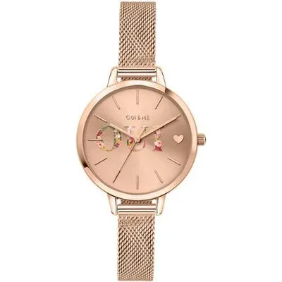 Oui & Me Petite Fleurette Rose Gold Tone Stainless Steel Quartz ME010044 Women's Watch
