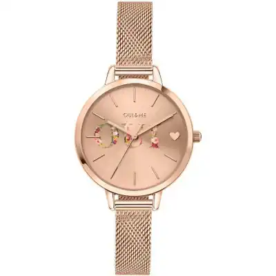 Oui & Me Petite Fleurette Rose Gold Tone Stainless Steel Quartz ME010044 Women's Watch