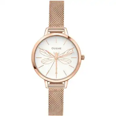 Oui & Me Petite Amourette White Dial Rose Gold Tone Stainless Steel Quartz ME010046 Women's Watch