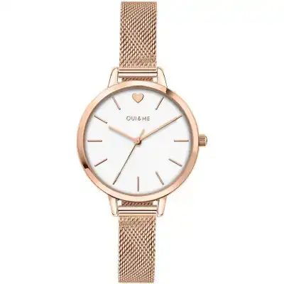 Oui & Me Petite Amourette White Dial Rose Gold Tone Stainless Steel Quartz ME010051 Women's Watch