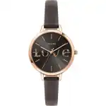 Oui & Me Petite Fleurette Grey Dial Leather Strap Quartz ME010061 Women's Watch