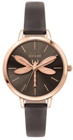 Oui & Me Amourette Grey Sunray Dial Leather Strap Quartz ME010074 Women's Watch