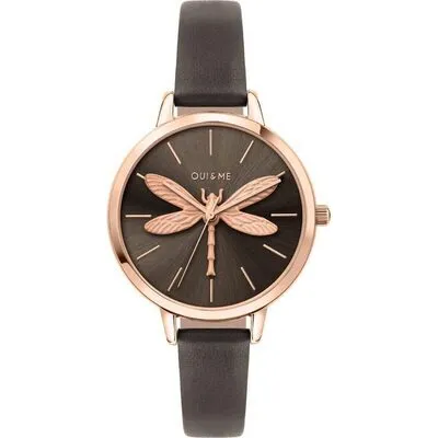 Oui & Me Amourette Grey Sunray Dial Leather Strap Quartz ME010074 Women's Watch